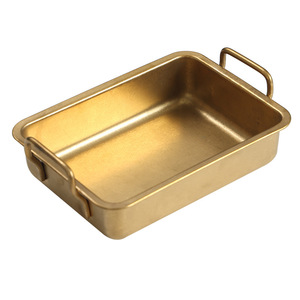 304 Stainless Steel <b>Snack</b> <b>Tray</b> With Handles For Restaurant Use Commercial Grade Dishwasher Safe - Product Image 5