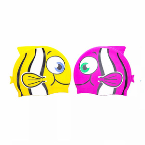 Cartoon Swimming Cap For Children Food Grade Silicone Waterproof Swim Hat With Cute Fish Design - Product Image 2