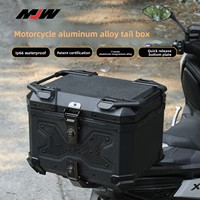 Boîte arrière en alliage d'aluminium pour moto et voiture électrique, 45L/55L, motif aquatique noir, dégagement rapide, pour voyage