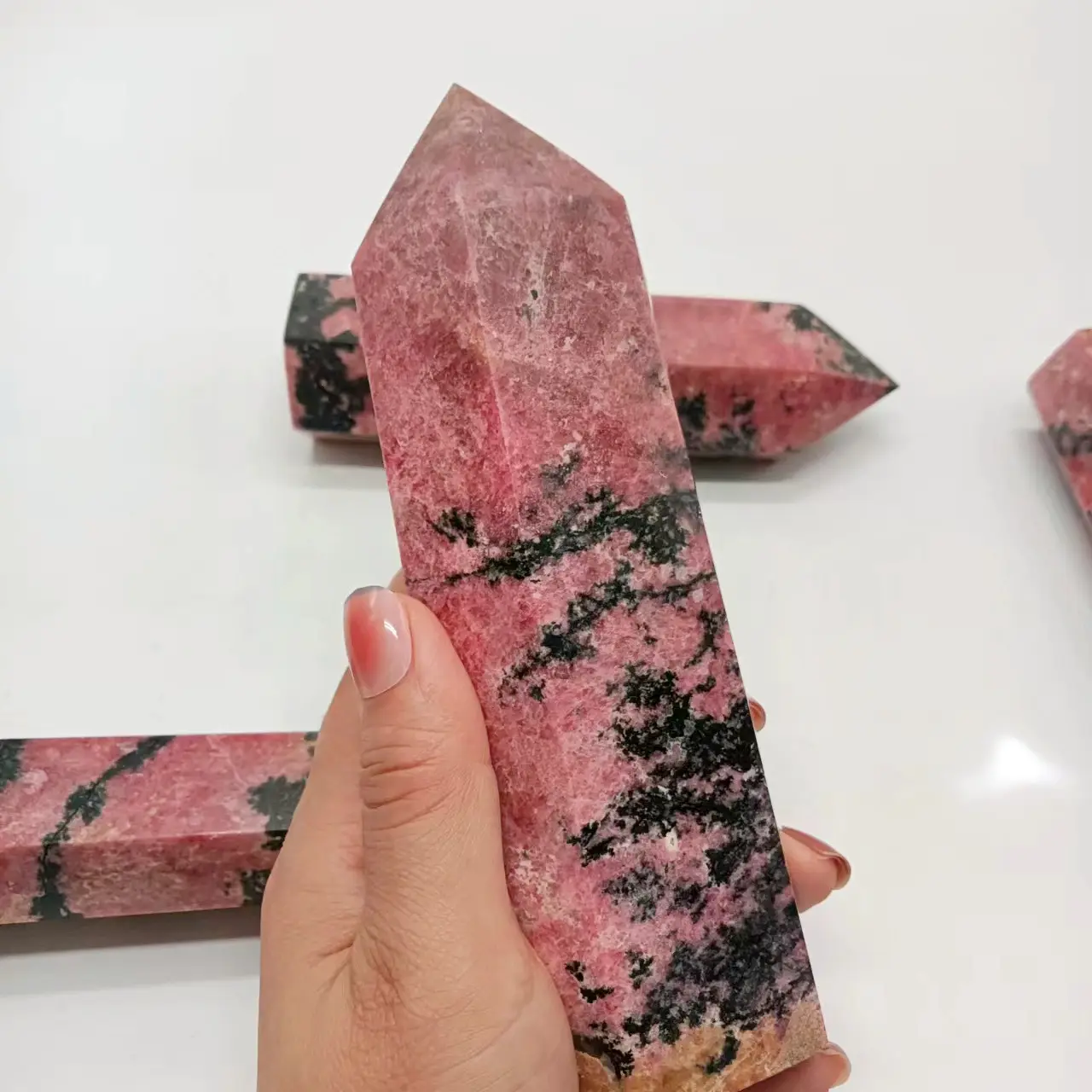 Kristall turm kristalle Heils tein Naturstein PinK Rhodonite Tower Point zur Dekoration