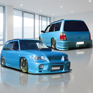 Kit de Carrocería Negro de FRP Estilo CWEST para Forester 5 Puertas 1998-2005 de Alta Calidad <span class=keywords><strong>Nuevo</strong></span> Atornillable Parachoques Delantero Faldones Laterales Traseros - Product Image 3