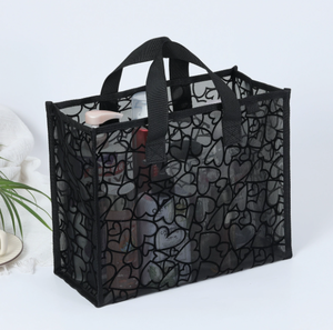 Sacs de rangement cosmétiques en gros, pochettes portables étanches, sacs de tri pratiques, trousse de toilette en maille pour filles - Product Image 3