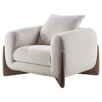 Fauteuil de salon moderne et minimaliste pour hôtel ou villa, base en bois massif, confortable, rembourré, canapé simple