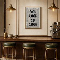 Impression sur toile encadrée or mat « You Look so Good Aged News Print », vente en gros pour décoration murale de luxe pour hôtels de plage, boutiques et villégiateurs