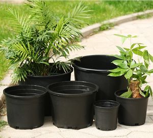 Macetas Redondas Minimalistas de Gran Capacidad, Moldeadas por Inyección, Gruesas, Transpirables y Duraderas, de Plástico, Tipo Galón - Product Image 1