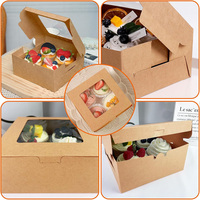 Vente en gros d'emballage en papier kraft de qualité alimentaire imprimé sur mesure pâtisserie blanche boulangerie biscuits mini 12 cupcakes avec fenêtre
