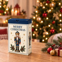 Boîtes en carton personnalisées écologiques, recyclables, robustes, imprimées pour Noël, à fond verrouillable, auto-érectables, avec pelliculage mat et logo