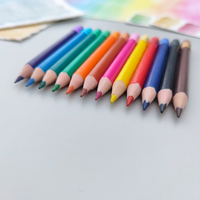Ensemble de crayons de couleur triangulaires en plastique de 4 pouces, 12 couleurs, gomme colorée, mine souple, certifié EN71, papeterie artistique