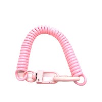 Porte-clés rétractable à ressort avec mousqueton, spirale élastique anti-perte pour poignet, cordon extensible pour clés
