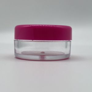 3g PS transparent plastic cosmetic container /Empty clear 15g 10g 5g PS Cosmetic Plastic Jar With pink Lid