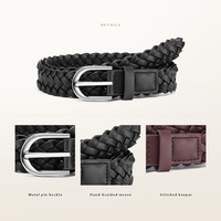 Ceinture tressée avec boucle à ardillon métallique pour femme, multicolore, vente en gros, fournisseur OEM ODM
