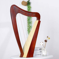 Srr23 Mini Harpe Lyre à Cordes Portable pour Débutants Masculins et Féminins Acier et Palissandre pour Piano Plumer et Jouer