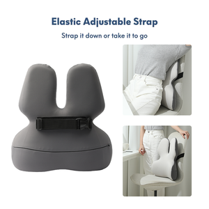 رغوة ذاكرة مريحة للعصب والجلوس قابلة للتعديل مع دعم قطني وسادة تصحيح وضعية الجلوس لمكتب السيارة - Product Image 6