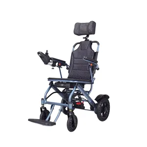 Engelli elektrikli sandalye için ayarlanabilir yüksek arkalık ile 2024 sıcak satış hafif elektrikli tekerlekli sandalye