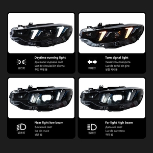 Faro Anteriore per <span class=keywords><strong>BMW</strong></span> Serie 4 F32 F36 F82 2013-2020, Gruppo Ottico LED Stile Fang, Proiettore Bicolore con Lente - Product Image 5