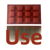 Moule à gâteau mousse au chocolat carré à 8/12 cavités, outil de cuisson, moule en silicone pour savon DIY, résistant au four, emballé individuellement