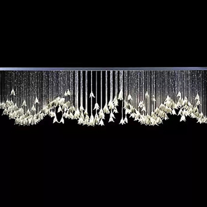 Lustre suspendu en verre soufflé pour hall d'hôtel, plafonnier à <span class=keywords><strong>50</strong></span> faisceaux, angle de 80°, IRC 80, pour galerie, exposition d'art, décoration d'escalier - Product Image 4