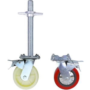 Roulettes pivotantes réglables à vis solide pour échafaudage, avec double verrouillage, pour échafaudage de type Baker - Product Image 1