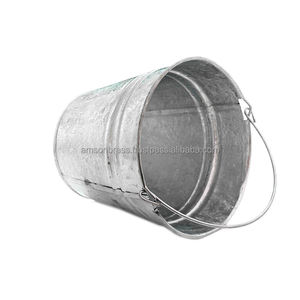 Cubo Galvanizado de Hierro PARA EL Hogar, Cubo de Metal con Forma Cónica y Mango de Madera, Accesorios de Limpieza - Product Image 4