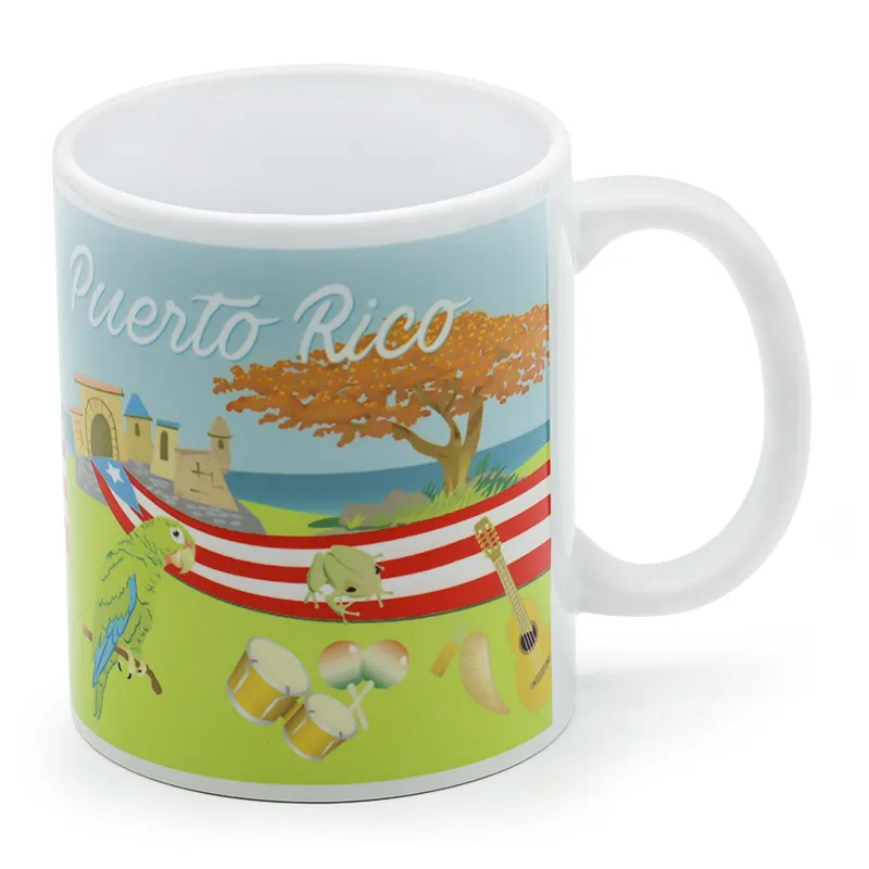 Taza de café de cerámica de estilo americano, foto de cerámica de 11 oz, sublimación