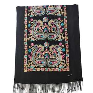 Großhandel bestickter dicker Schal in ethnischer Farbe Kaschmir Pashmina Schal Kaschmir Stickerei Ethnische Schals & Schals - Product Image 3