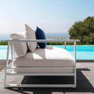 Canapé d'extérieur une place en alliage d'aluminium, ensemble de mobilier de jardin imperméable, style nordique, pour patio, terrasse, villa - Product Image 4