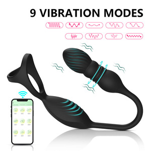 Vibrator Anal Plug Nyaman dengan Tiga Cincin, Tunda Ejakulasi, Alat Pijat Seks, Mainan Seks Silikon, Cincin Penis Bergetar untuk Pria - Product Image 3