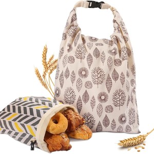 Lot de sacs à pain réutilisables en coton pour usage quotidien, conservation des aliments, pâte à sourde maison, maintien au frais, compatibles congélateur, lavables, grande fermeture éclair - Product Image 3