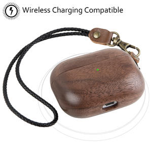 Étuis en bois pour <span class=keywords><strong>AirPods</strong></span> Pro 2 génération, housse de protection pour écouteurs sans fil pour <span class=keywords><strong>Airpods</strong></span> Pro2, <span class=keywords><strong>coque</strong></span> rigide en bois de noyer - Product Image 4