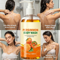 Gel Douche Déodorant Naturel 300ml en Gros, Contrôle du Sébum, Soulagement de l'Acné du Dos, Lavant Corporel au Kaki