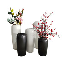Grand pot de fleurs moderne et épuré en céramique noir et blanc, finition mate, pour table, décoration hydroponique, Soiltoware, Anniversaire