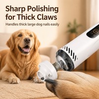 Lime à ongles rechargeable pour chien avec aérations de refroidissement pour garder le moteur au frais pendant l'utilisation, soin des ongles sans désordre pour chiens et chats, kit de soin des ongles