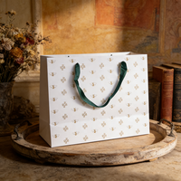 Sacs cadeaux en papier couché de luxe, sacs d'emballage pour le shopping avec poignées de transport pour bijoux, perruques, vêtements, chaussures, bougies