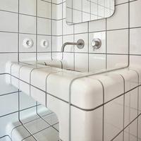 Carreaux de céramique d'intérieur rustiques modernes, design d'angle rose gris vert avec finition brillante