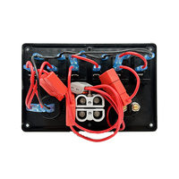 Panel de Interruptores Basculantes de 6 Canales DC12V/24V con USB Dual, 2 Conectores Anderson y Interruptor de Batería para Camión, Motocicleta, Barco, RV