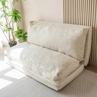 Housse de pouf-lit-canapé extra épaisse, longue, pliable, avec cordon, lavable, amovible pour adultes - pour salon, hôtel ou centre commercial