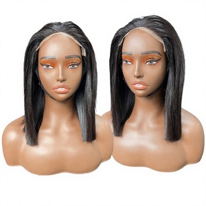 Peluca Bob de Color Natural al por Mayor, con Encaje Frontal Suizo, 200g, Cabello Remy Virgen, Cabello Vietnamita Crudo, Pelucas Sin Pegamento para Mujeres - Product Image 1