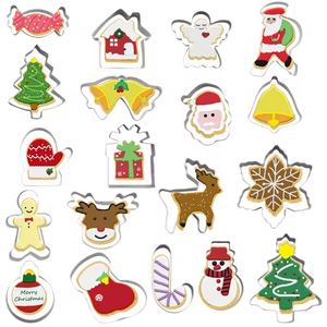 Moule à biscuits de Noël <span class=keywords><strong>Bonhomme</strong></span> en pain d'épices/Arbre/Flocon de neige <span class=keywords><strong>Emporte</strong></span>-pièces en acier inoxydable - Product Image 2