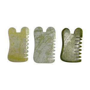 Natural xiuyan piedra Jade color verde cristal peine pelo - Product Image 2