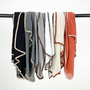 Hot thời trang islam laciness TR Viscose cotton Hijabs mềm đồng bằng màu Crinkle khăn xếp li khăn choàng khăn xếp cho phụ nữ hồi giáo 2025 - Product Image 1