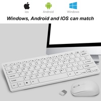 Clavier mécanique sans fil LED ultra-fin pour jeux et souris combo - Mini 1600 DPI USB Ergonomique Portable pour le bureau