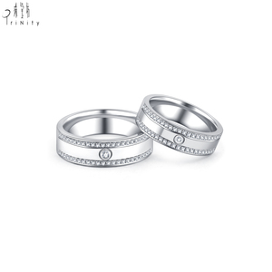 Bagues de mariage en or 18 carats pour couples, bagues assorties minimalistes avec diamants naturels, ajustement confortable, bijoux raffinés - Product Image 3