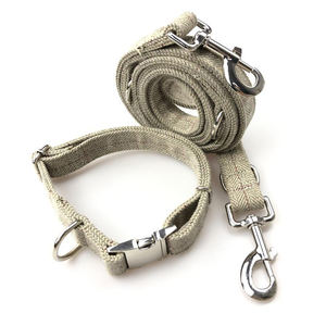 नि: शुल्क नमूना अनुकूलित थोक ऊन ट्वीड कपड़े कुत्ते कॉलर और कुत्ते पट्टा सेट - Product Image 1