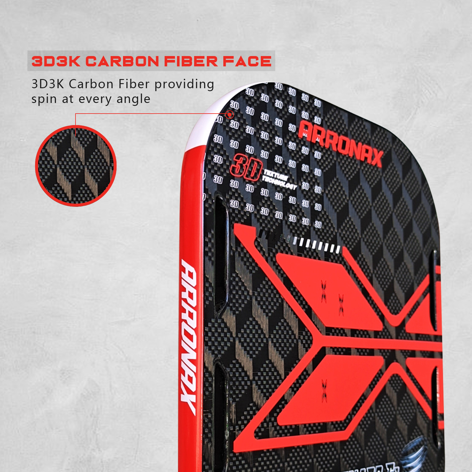 ピックルボール パドル ARRONAX  フルカーボン Amazon.com : Arronax 16mm Thermoformed Carbon Fiber USA