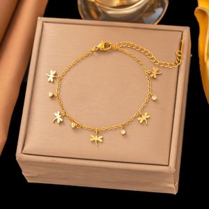 Ensemble de bracelets et de chaînes de cheville décontractés et polyvalents à motifs géométriques, plaqué or 18 carats PVD, en acier inoxydable 316L, bijoux à breloques TGSL3323 - Product Image 3