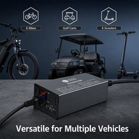 Chargeur de batterie au lithium réglable 73V 2-15A pour vélos électriques 48V/60V/72V, batteries au plomb-acide et LiFePO4, stockage d'énergie, personnalisation OEM