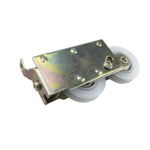 Roue de rouleau en <span class=keywords><strong>nylon</strong></span> transparente blanche galvanisée réglable de fer pour la porte coulissante en aluminium au Kenya Ghana - Product Image 1