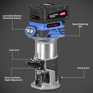 Hehui Không Dây Nhỏ Gọn Gỗ <span class=keywords><strong>Router</strong></span> 20V Công Cụ Không Dây Với Pin Không Chổi Than Di Động Cầm Tay Palm <span class=keywords><strong>Router</strong></span> Cho Chế Biến Gỗ - Product Image 2