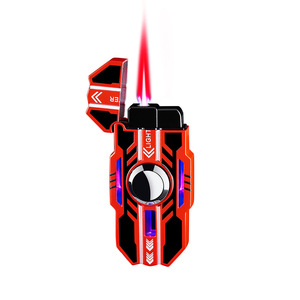Briquet de style Mecha, à flamme directe, coupe-vent, en alliage, jouet anti-stress - Product Image 1