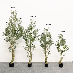 Venta al por mayor de fábrica, plantas decorativas de plástico de simulación para interiores, bonsái en maceta de imitación, pequeño olivo artificial - Product Image 5